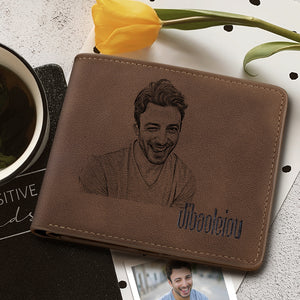 Custom Photo Wallet With Text Best Valentine's Day Gifts For Father/Husband