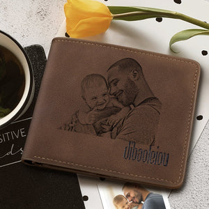 Custom Photo Wallet With Text Best Gifts For Man