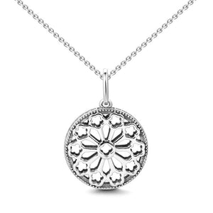 Hollow Pattern Silver Necklace With Zircon Adjustable Length For Women Girls - MadeMineAU