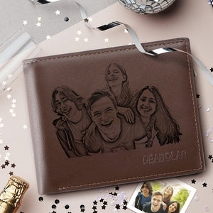 Au Men's Brown Custom Photo Wallets - Best Gift Choice