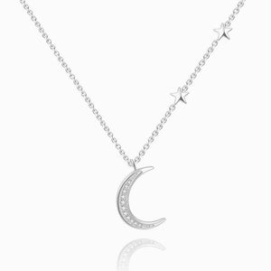 Star Crescent Moon Necklace Silver For Women - MadeMineAU