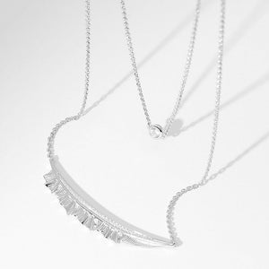 Leaf in the Wind Necklace Double Chain Necklace Platinum Plated - MadeMineAU