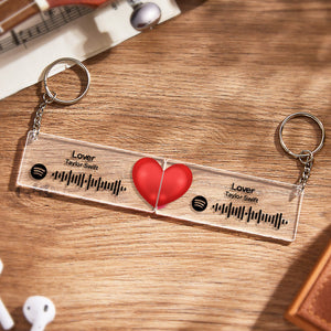 Scannable Custom Spotify Code Keychain Acrylic Music Plaque Heart Keychain Romantic  Couple Gifts - MadeMineAU