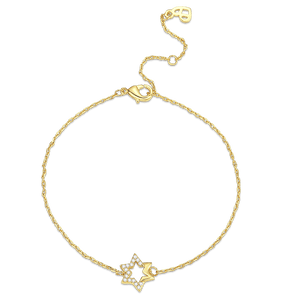 Six Pointed Zircon Star Copper Bracelet For Women Girls - MadeMineAU