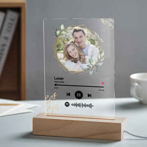Custom Spotify Code Song Plaque Music Glass Keychain/Plaque/NightLight Gift For Lover - MadeMineAU