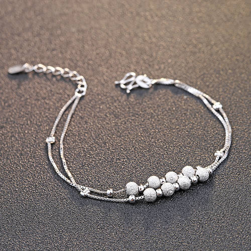 Lucky Silver Bracelet With Transfer Beads For Women Girls - MadeMineAU