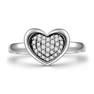 Heart Shape Silver Ring For Girls Women Birthday Gift - MadeMineAU