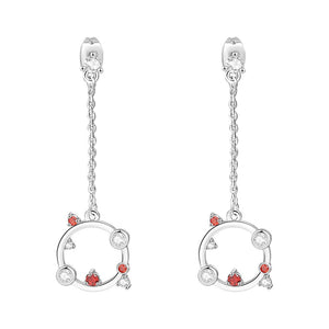Cute Circle Dangle Earring Silver Plated With Zircon For Girls - MadeMineAU