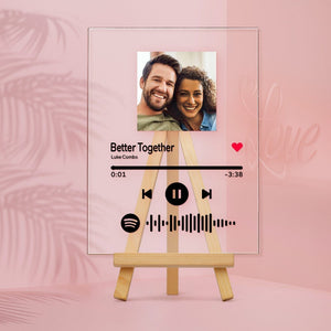 Custom Spotify Code Music Acrylic Glass Plaque 4 in 1 Gifts For Lover