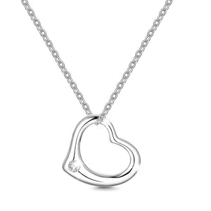 Heart Simple Zirconia Necklace Platinum Plated For Men Women - MadeMineAU