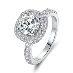 Pure Love Wedding Halo Ring With Zircon Sterling Silver For Women Girls - MadeMineAU