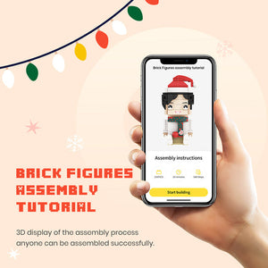 Christmas Gifts Custom Head Brick Figures Personalized Christmas Elves Boy Brick Figures Small Particle Block Toy