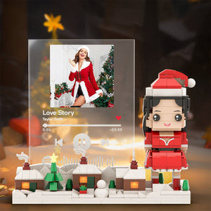 Christmas Gifts Custom Brick Figures & Music Code Plaque Personlized Music Brick Figures