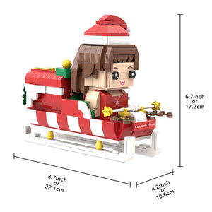 Custom Christmas Brick Figures Pen Holder Personalized Brick Figures and Pen Holder Custom Brick Figure with Santa's Sleigh