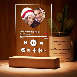 Spotify Custom Picture Spotify Code Keychain, Plaque & Night Light Best Gift Choice - Heart Shaped