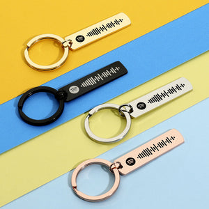 Scannable Music Spotify Code Keychain Custom Music Song Keychain Stainless Steel