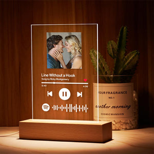 Spotify Glass Art Night Light Custom Spotify Song Plaque Spotify Keychain Gift For Couple