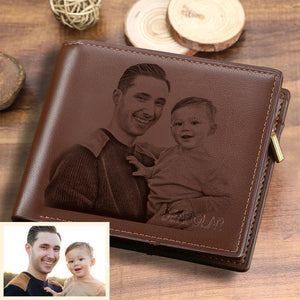 Personalized Photo Wallet For Men Custom Photo Engraved Wallet Gifts For Dad