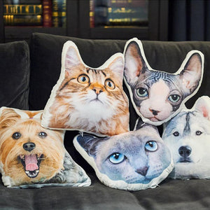 Custom Pet Photo Face Pillow 3D Portrait Pillow-pug - MadeMineAU