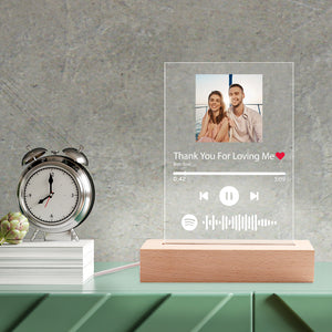 Custom Plaque - Spotify Code Music Plaque Glass For Couple (4.7in x 7.1in) Anniversary Gifts - Loving You