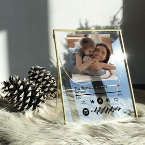 Mother`s Day Gifts Personalized Spotify Code Music Plaque Art With Golden Frame - MadeMineAU