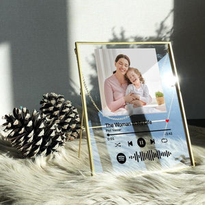 Mother`s Day Gifts Personalized Spotify Code Music Plaque Art With Golden Frame - MadeMineAU